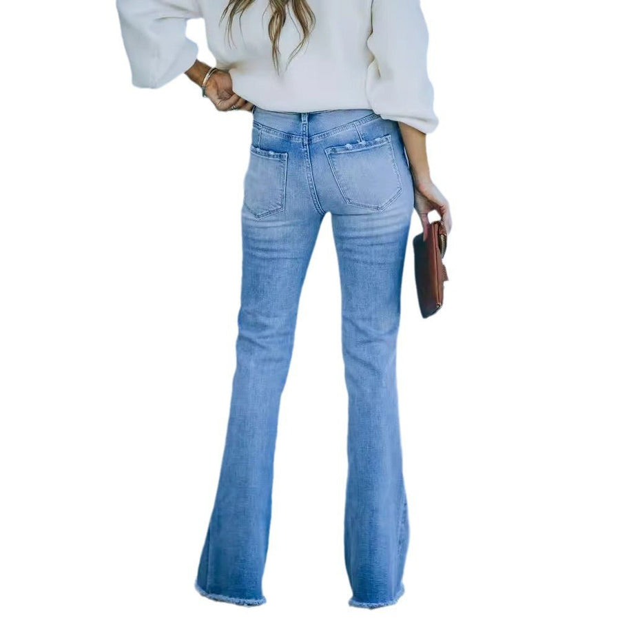 Juno | Women's High Waist Elegant Jeans in Light Blue