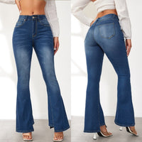 Justine | Women's High Waist Elegant Jeans in Blue