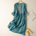 Justine | Women's Embroidered Midi Dress