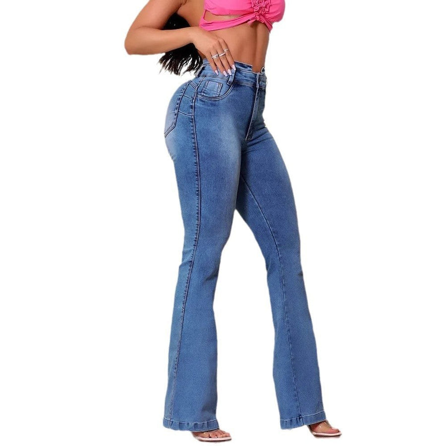 Kaia | Women's Bodycon High Waist Jeans in Blue