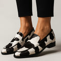 Kaitlyn | Women's Cow-Print Pointed-Toe Slip-On Modern Loafers – Mary Janes