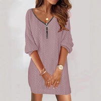 Kalinda | Women's Zip Knit Modern Dress