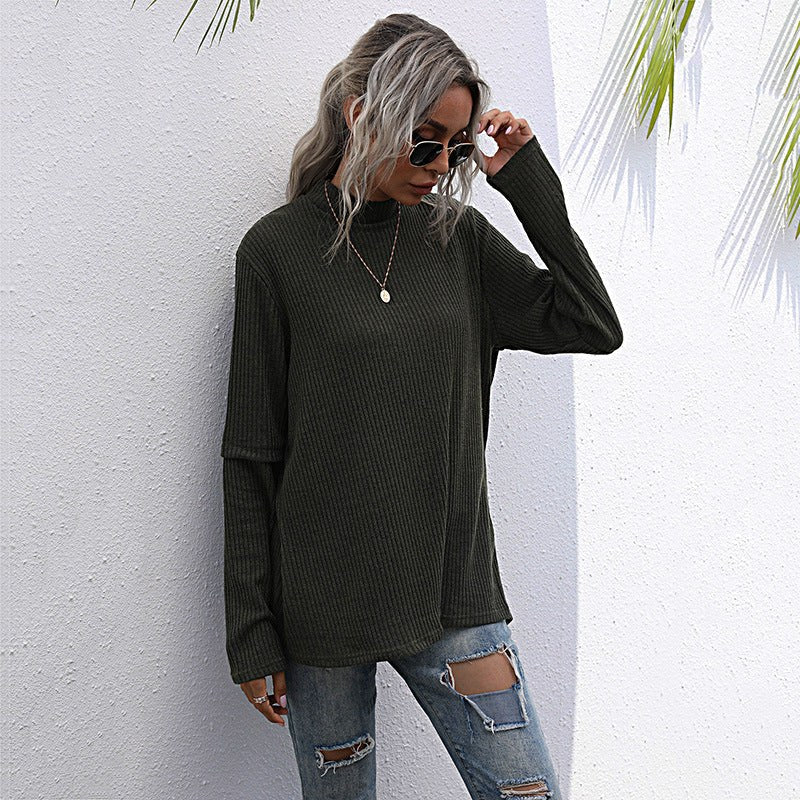 Karolina | Women's Knit Top in Olive Green