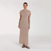 Kasimira | Women's Textured Lightweight Knit Maxi Dress in Apricot
