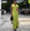 Katalin | Women's Textured V-Neck Maxi Dress