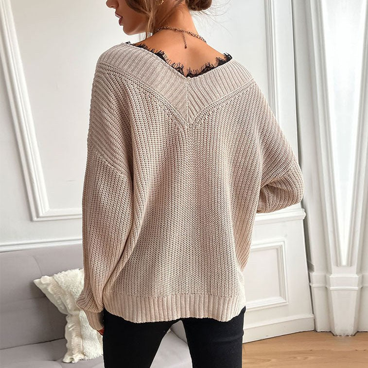Katalina | Women's V-Neck Knit Fashionable Top