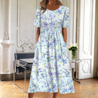 Katinka | Women's Floral Midi Short Sleeve Dress