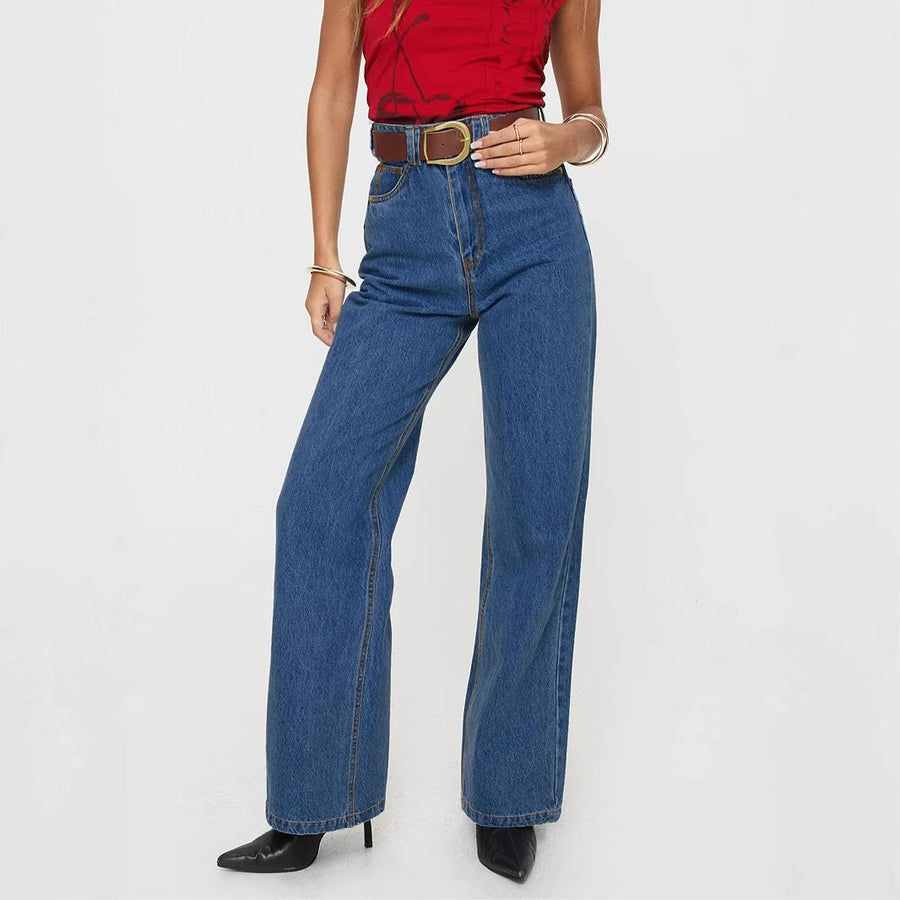 Katinka | Women's Wide Leg Elegant Jeans in Blue