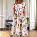 Katinka | Women's Floral Midi Short Sleeve Dress