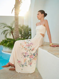 Katriel | Women's Boho Apricot Maxi Sundress