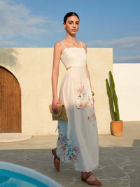 Katriel | Women's Boho Apricot Maxi Sundress