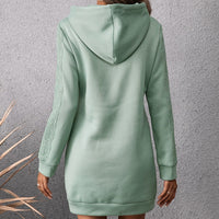 Katrijn | Women's Pockets Hooded Dress – Casual Dress in Green