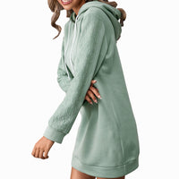 Katrijn | Women's Pockets Hooded Dress – Casual Dress in Green