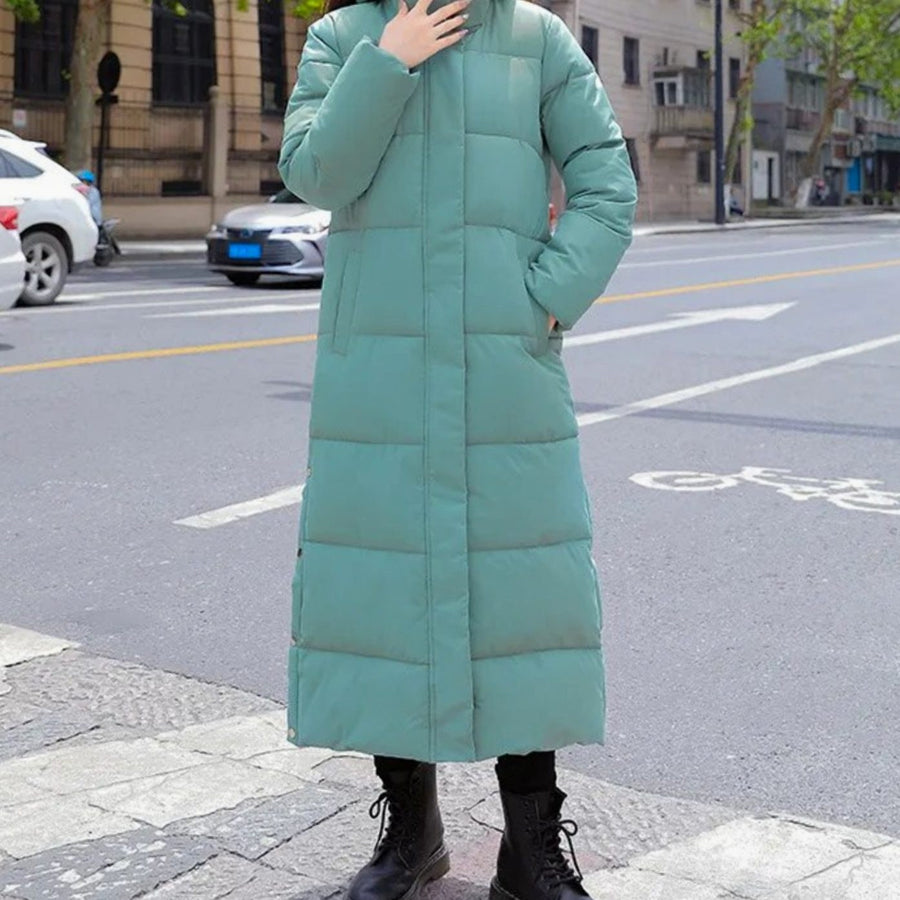Kendra | Women's Long Quilted Padded Puffer Winter Coat in Green