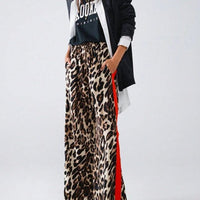 Kerstin | Women's Leopard Print Striped Fashionable Pants