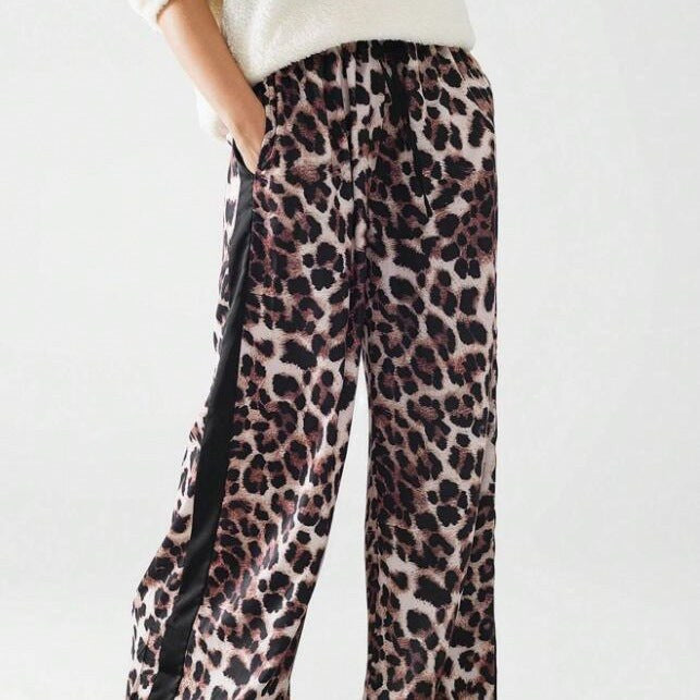 Kerstin | Women's Leopard Print Striped Fashionable Pants