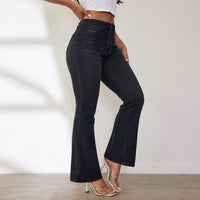 Keturah | Women's High Waist Pockets Jeans in Black