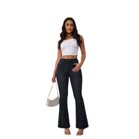 Keturah | Women's High Waist Pockets Jeans in Black