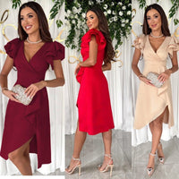 Keturah | Women's Ruffle Detail Elegant Wrap Dress
