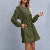 Kinborough | Women's Pockets Sweatshirt in Olive Green