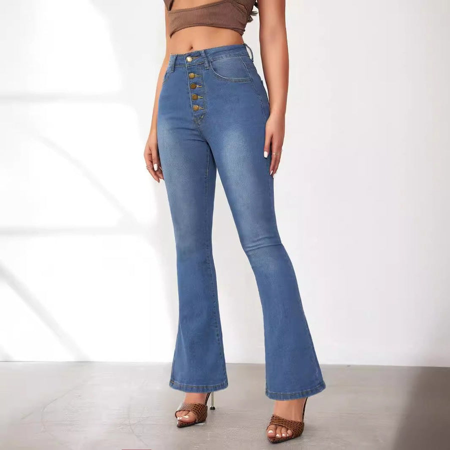 Kitty | Women's Button Detail Fashionable Jeans