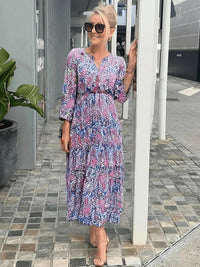 Klara | Women's Floral V-Neck Midi Dress
