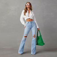 Klara | Women's High Waist Jeans in Light Blue