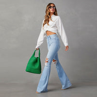 Klara | Women's High Waist Jeans in Light Blue
