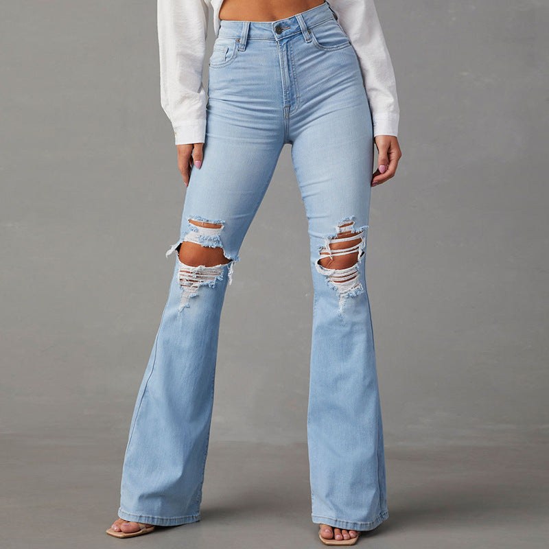 Klara | Women's High Waist Jeans in Light Blue