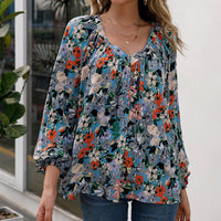 Klaudia | Women's Floral Blouse in Wine Red