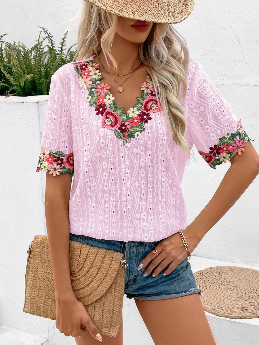 Krystyna | Women's Floral Blouse in Pink