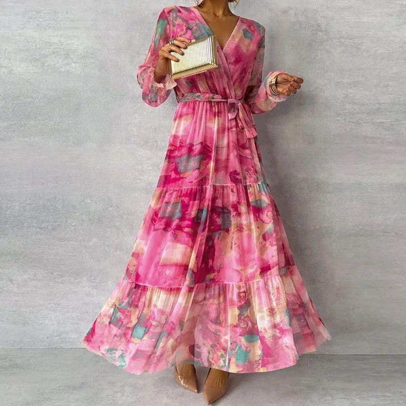 Lalage | Women's Floral Wrap Maxi with V-Neck Dress