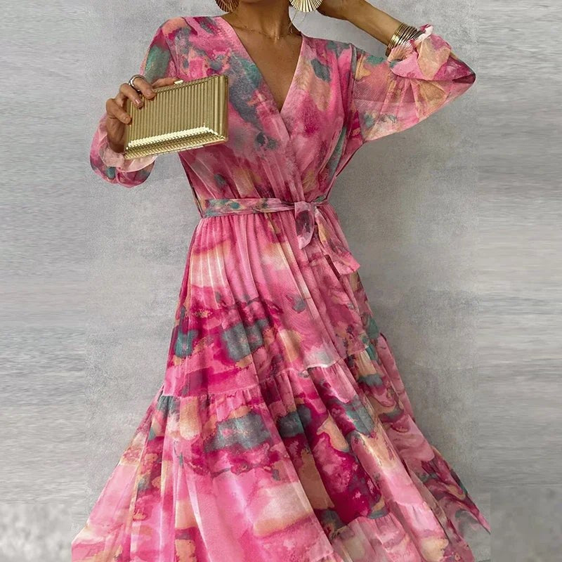 Lalage | Women's Floral Wrap Maxi with V-Neck Dress