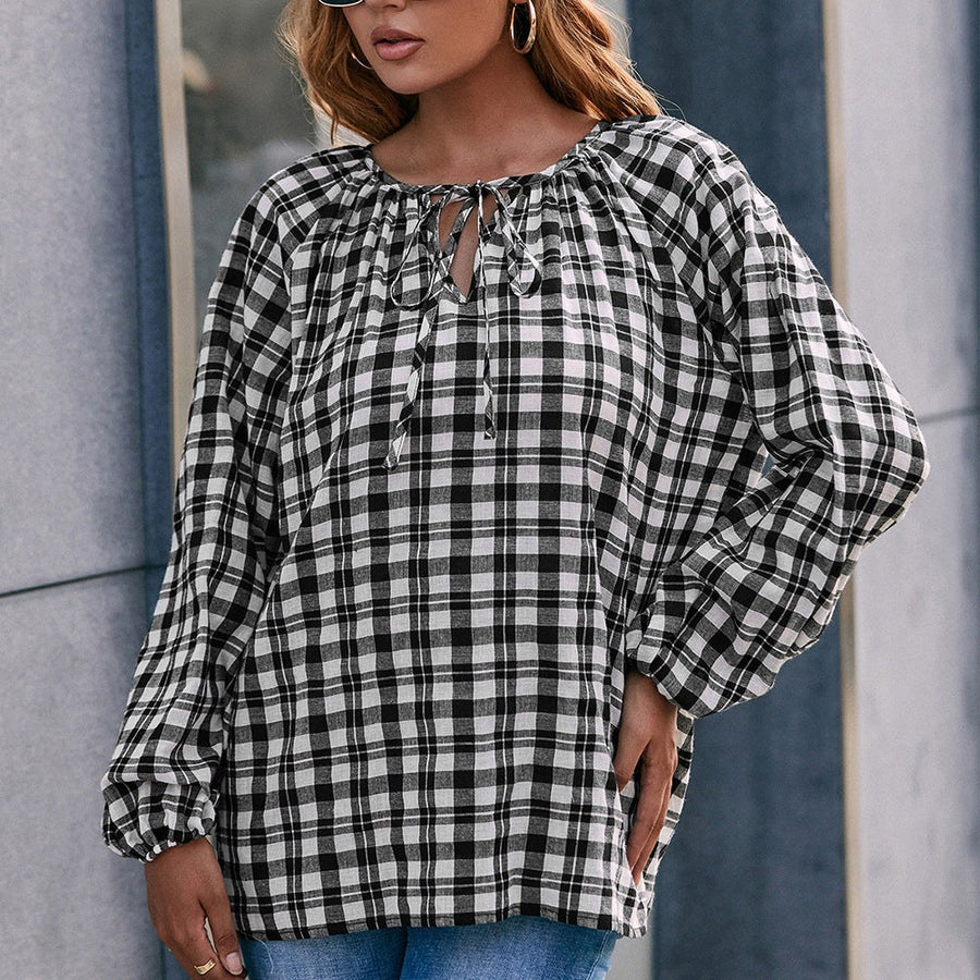 Laodice | Women's Blouse in Black White