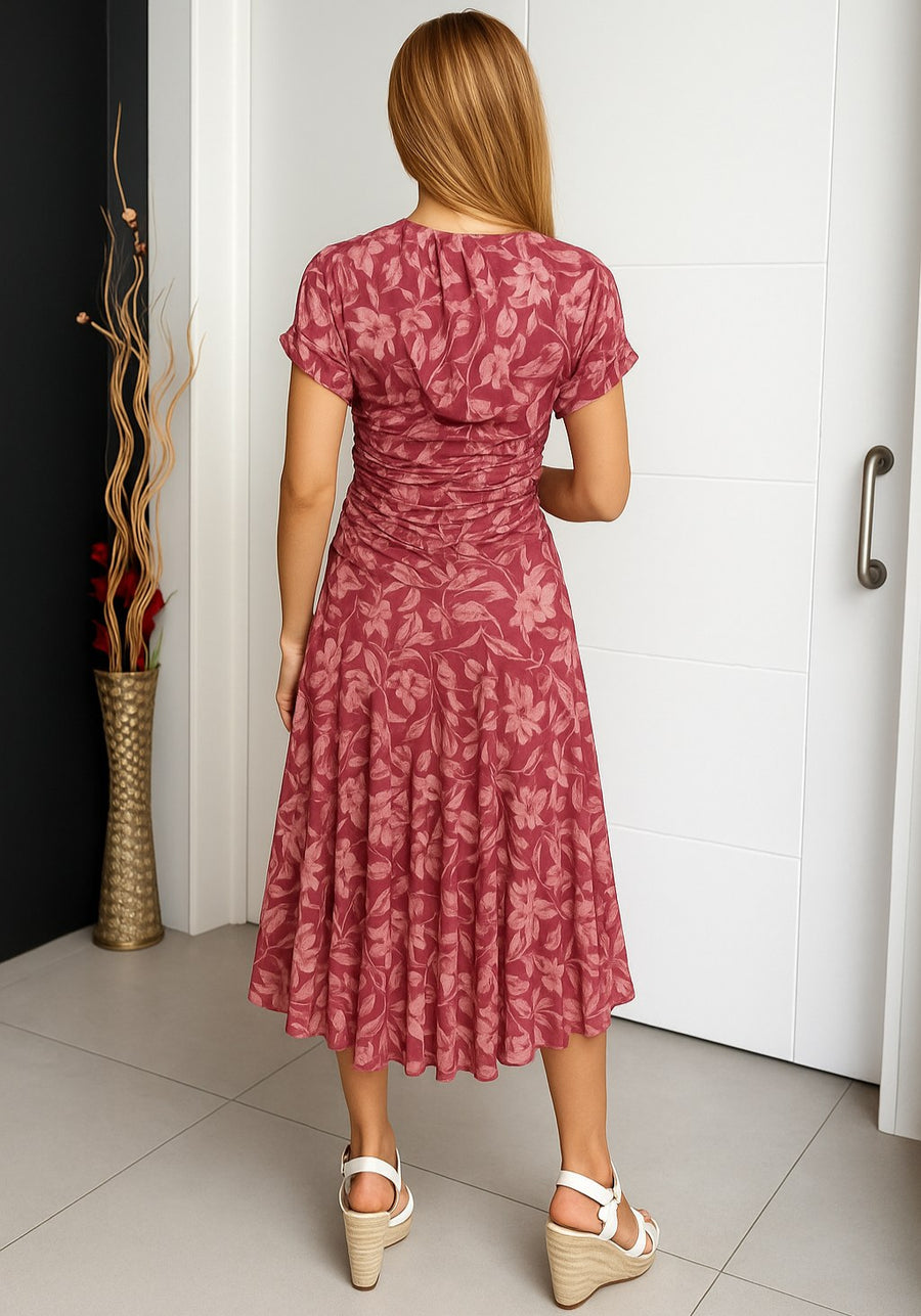 Lara | Women's Floral Wrap Midi Dress