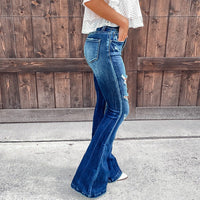 Lara | Women's High Waist Fashionable Jeans in Blue