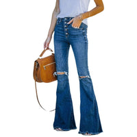 Larissa | Women's Fringe Fashionable Jeans in Dark Blue