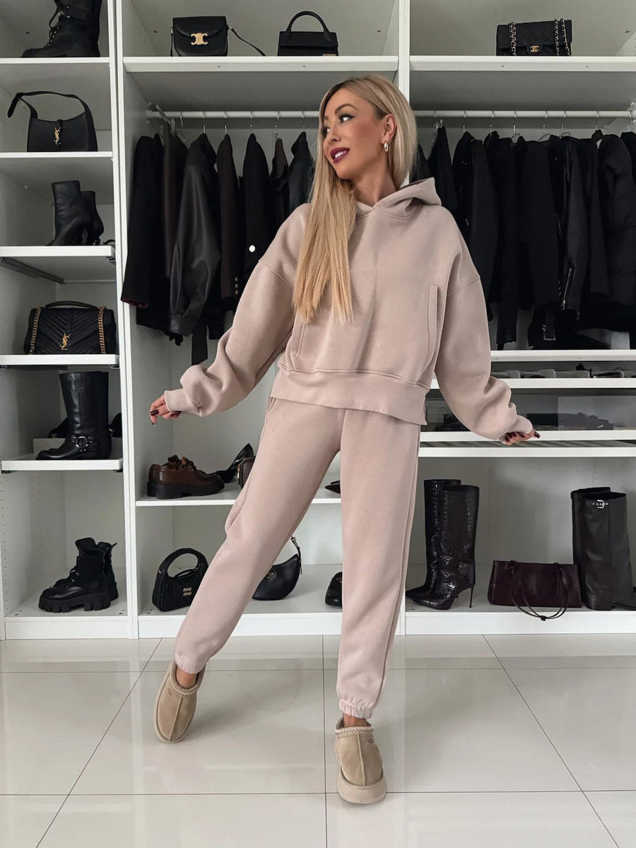 Laurentia | Women's Comfortable Fleece Hoodie in Apricot