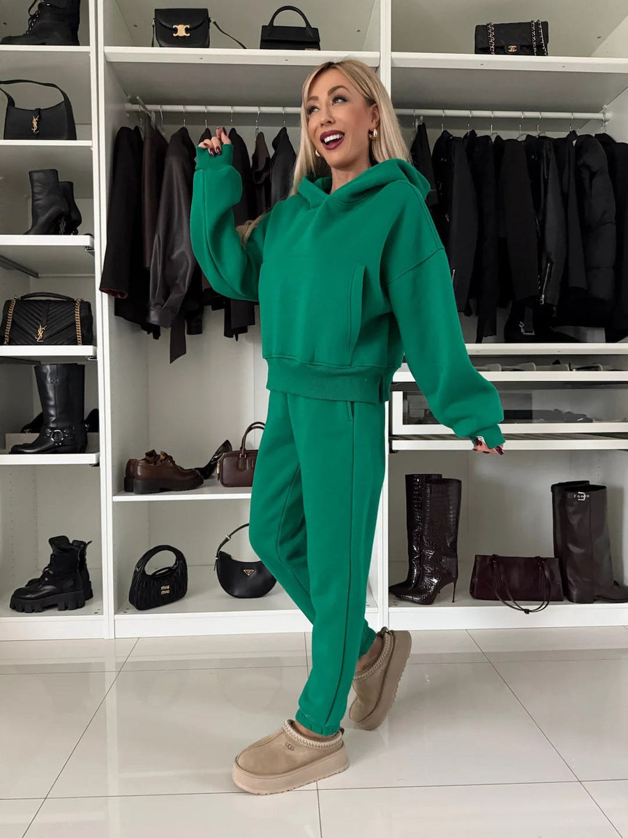Laurentia | Women's Comfortable Fleece Hoodie in Green