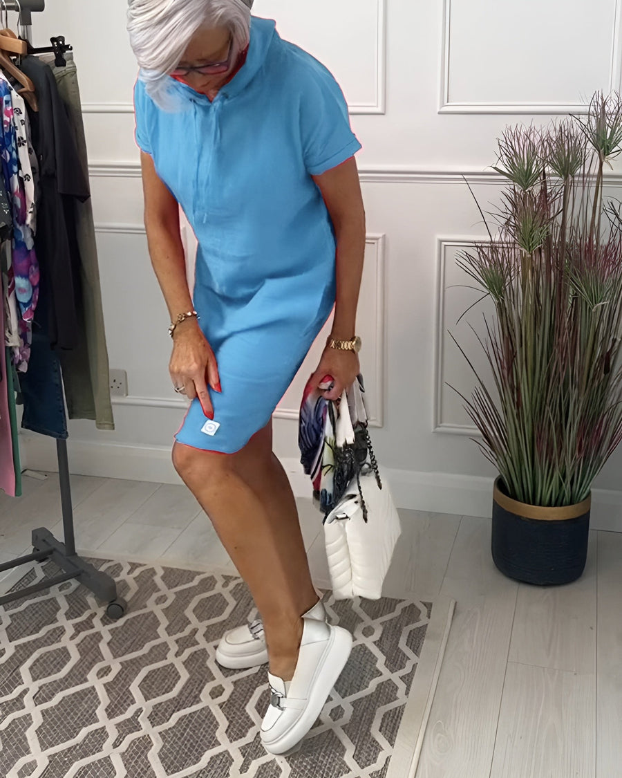 Leandra | Women's Hooded Short Sleeve Dress