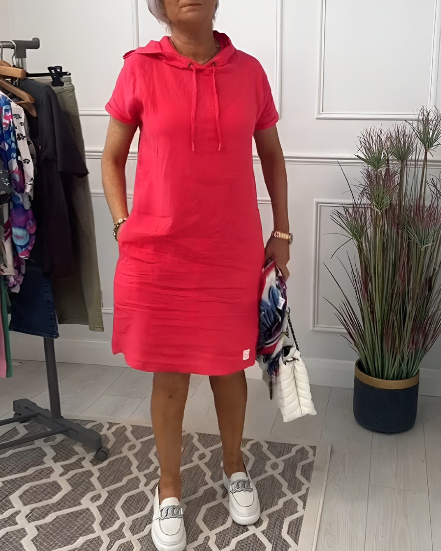 Leandra | Women's Hooded Short Sleeve Dress