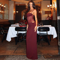 Leila | Women's Lace Panel Maxi Dress