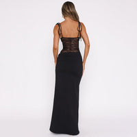 Leila | Women's Lace Panel Maxi Dress