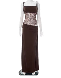 Leila | Women's Lace Panel Maxi Dress