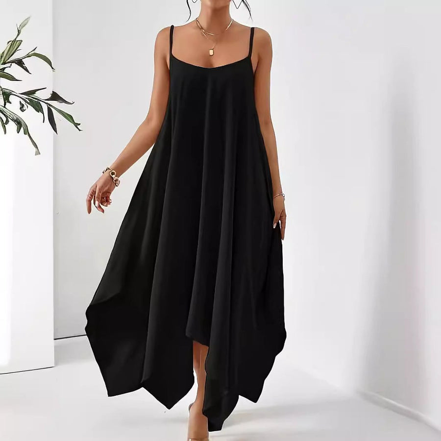 Leila | Women's Asymmetric Flowing Maxi Dress