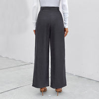 Leila | Women's Tailored Pockets Pants – Dress Pants in Dark Gray