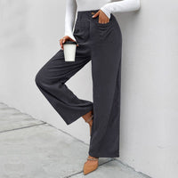 Leila | Women's Tailored Pockets Pants – Dress Pants in Dark Gray