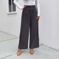 Leila | Women's Tailored Pockets Pants – Dress Pants in Dark Gray