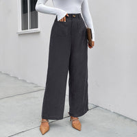 Leila | Women's Tailored Pockets Pants – Dress Pants in Dark Gray