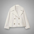 Leona | Women's Elegant Double-Breasted Oversized Short Wool Coat